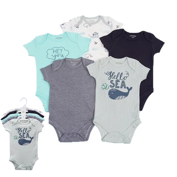 סגנון אופנה 5Pcs/pack שזה עתה נולד ילד בגדי תינוק סט 100% כותנה שרוול קצר תינוק בגד בנים בנות יחד עם חליפת בגדים.