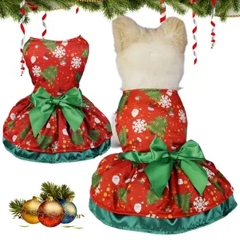 מחמד חג המולד להתלבש קל ללבוש מקסים מקסים קישוט Bowknot כלבים החג בגדים, ציוד לחיות מחמד