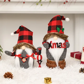 שמחה Gnome חג המולד פנים בובת סנטה בובת חג המולד עץ תלוי קישוט חג המולד קישוטי חג המולד שמח שנה חדשה 2024