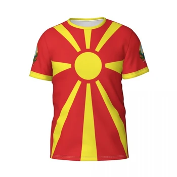 שם מותאם אישית מספר מקדוניה הדגל, הסמל 3D חולצות לגברים, נשים טיז ' רזי צוות בגדים כדורגל, אוהדי כדורגל מתנה חולצה
