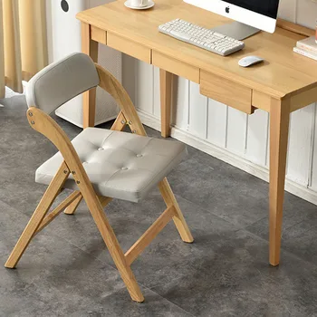 מתקפל האוכל כסא עץ מלא בבית נורדי הכיסא מודרני מינימליסטי מחשב במשרד Sillas De Comedor פריטים ביתיים