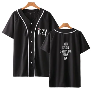 נקבה הקבוצה איידול ITZY בייסבול חולצת נשים גברים שרוול קצר האופנה harajuku חולצה אופנת רחוב חולצת טי טי kpop מקסימום