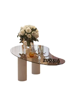 Xl משק בית אור יוקרה זכוכית מחוסמת תה, שולחן סלון פשוט ריהוט מודרני
