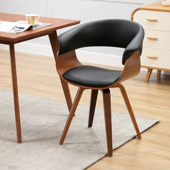 פלטפורמה עץ משענת כסאות אוכל המבטא מעצב סלון פינת אוכל כיסאות ניידים Sedie דה-Pranzo ריהוט למטבח YX50DC