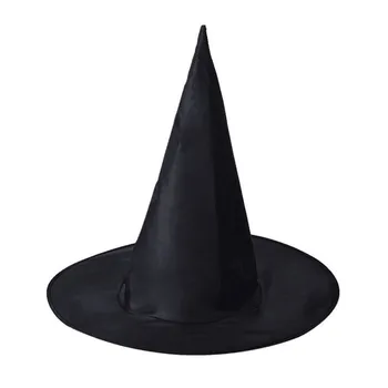 אשף המכשפה הכובע בזווית קוסם כובע האקדמיה קסם שחור ילדים למבוגרים המסכות רוח מכשף הפלטה עיצוב אביזרים ליל כל הקדושים