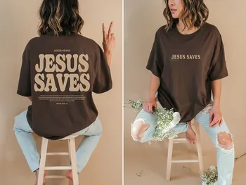 חדשות טובות אלוהים מציל מנופחים חולצה ישוע לבוש נוצרי חופשי טי נשים אופנתי מזדמן כותנה אסתטי העליון