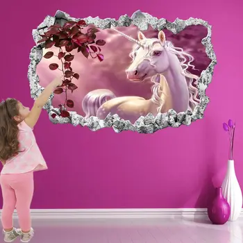 קרן מדבקות קיר מדבקות קיר הפוסטר להדפיס אמנות ילדים בנות עיצוב חדר השינה CT85