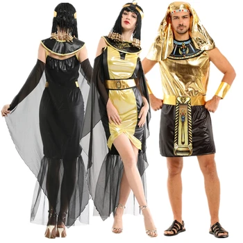 ליל כל הקדושים לזוגות מבוגרים פרעה תחפושת קליאופטרה המצרית העתיקה מלכים המלכה קליאופטרה cosplay השמלה