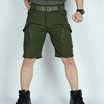 Mens טקטיים קצרים בקיץ מרובים כיס גמישות צבאי Tacitcal הברך אורך המכנסיים חיצוני עמיד למים צבא דגמ 