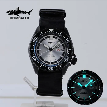 Heimdallr SKX007 גברים יוקרה שעון העליון כפול תאריך לוח שנה NH36 ספיר אוטומטיים מכאני 20Bar השעון עמיד למים זוהר