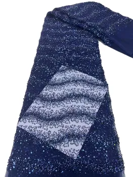 הבועה חדשה פייטים חרוזים רקומים תחרה בד, אירופאי יוקרתי אפריקה רשת אופנה cheongsam שמלת ערב 5 מטר