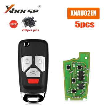 5pcs Xhorse XNAU02EN אוניברסלי VVDI שלט אלחוטי מפתח 4 כפתורים רכב מרחוק מפתח VVDI מיני מפתח כלי VVDI2 גרסה אנגלית