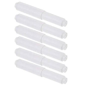 6pcs בשירותים נייר טואלט מגבת סליל קפיץ מוט נייר Winder Holer גמיש (לבן) מחזיק נייר