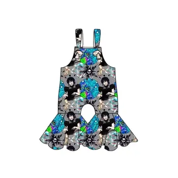 פופולרי רביעי סדרת בגדי ילדים קיץ נערת אופנה הדפסה Suspender סרבל