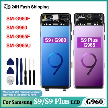 Super AMOLED עבור Samsung Galaxy S9 תצוגת LCD G960F מסך מגע דיגיטלית עבור Samsung Galaxy S9 בנוסף LCD G960U להחליף חלקים