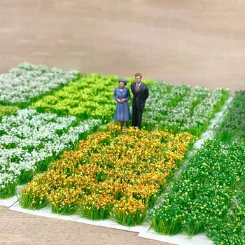 Chzimade סימולציה דשא הקן מודל חול זירת DIY חומר מציאותי ציצת דשא מיניאטורי דשא שיחים צמח אשכול נוף