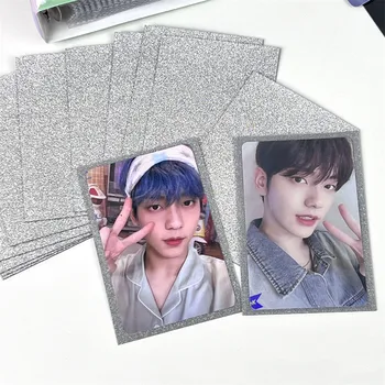 10pcs Kpop איידול Photocard בעל תוספות פשטות קוריאנית מוצק צבע כרטיס כיסוי מגן שקוף Visiable כרטיס ארגונית