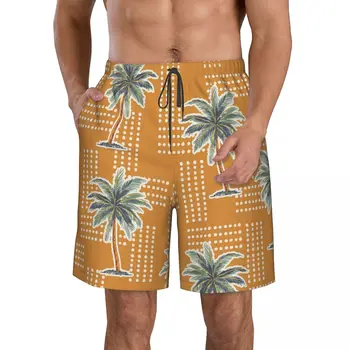 עצי דקל הדפסת 3D הקיץ של גברים מכנסיים קצרים החוף הוואי פנאי בסגנון שרוך הביתה קצרים.