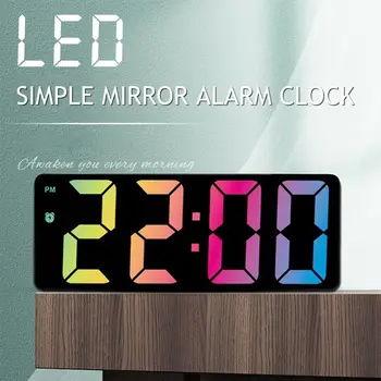 שולחן ליד המיטה טמפרטורת לוח מס שעון מנורת לילה מספר גדול LED דיגיטלי שעון מעורר שעון אלקטרוני