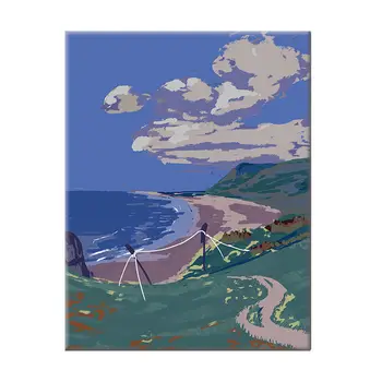 00467Ann-טוליפ diy דיגיטלי ציור שמן ציור שמן פרח אקריליק ציור פיצוץ יד מלא נוף ציור