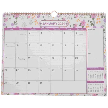 Feb2022 - דצמבר 2023 קיר חודש לוח שנה שנתי שנתי קיר מתכננת חודשי ספירלת לוח הזמנים לוח שנה עם וו תלייה מתנה.