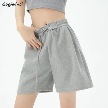 ספורטי נשים מכנסיים קצרים גבוהה המותניים פשוט תחבושת רופף אופנה מזדמן יוניסקס כל-התאמת סגנון קוריאני הקיץ שיק אופנת רחוב המכללה