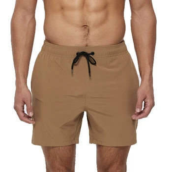 2023 גברים אלסטי של בגדי ים h מכנסיים קצרים עם רוכסן כיסים רשת בטנה