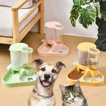 אוטומטי חיית המחמד מזין 2-in-1 החתול מזון לכלבים מתקן המים חיית המחמד מזין עם יבש ורטוב הפרדה הכלב אביזרים Для Собак