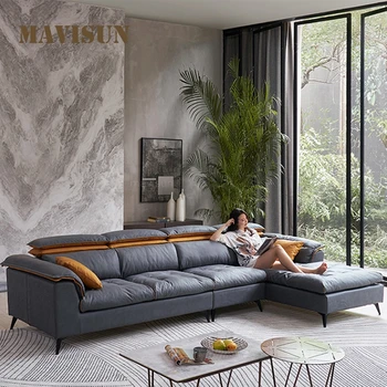 המודרני L-צורה באיכות גבוהה עור ספת הסלון מאסטר עיצוב פשוט 4-6 אנשים הספה בבית ריהוט חדר שינה סטים