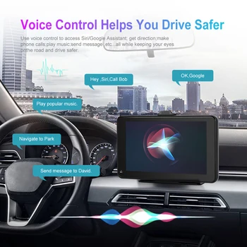 7inch רדיו במכונית Carplay מולטימדיה נגן וידאו ניווט סטריאו אלחוטית אנדרואיד אוטומטי MP5 רדיו Bluetooth שליטה קולית