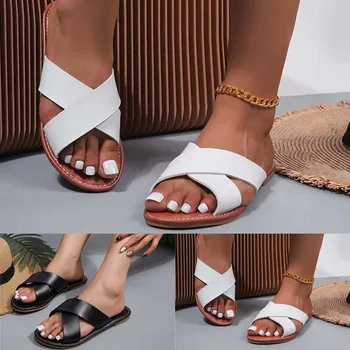 נשים חוף סנדלי הולו מזדמנים נעלי נשים נעליים שטוחות נעלי בית נעלי בית מקורה חיצוני ברור נעלי בית לנשים