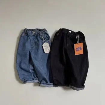 7290 מכנסי תינוק רב-כיס הג 'ינס 2023 סתיו חורף חדשה של הנער ג' ינס מכנסי ג 'וקר מזדמן ישר מכנסיים 0-3Y בחורה של ג' ינס