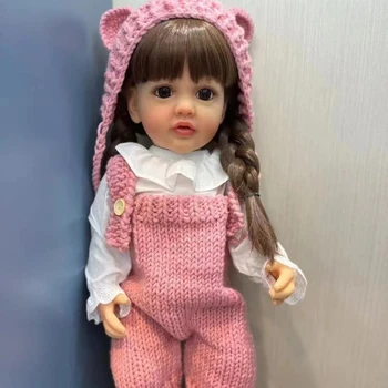 55cm מלא דבק immersible סימולציה בובה חמודה המשפחה צעצוע הסתיו-חורף החדשה כובע ורוד