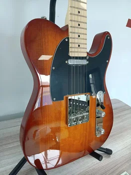 במלאי - איכות גבוהה גיטרה חשמלית, רוזווד סקייט אצבעות, עץ מלא גוף הגיטרה