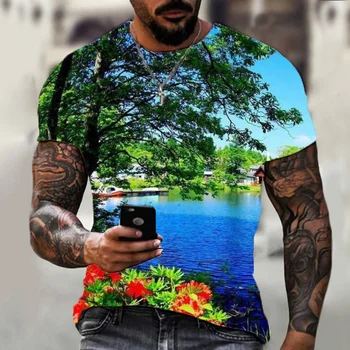 אופנה קיץ חולצת גברים ביגוד קריקטורה 3D מודפס חולצות Mens בציר שרוול קצר צווארון עגול מקסימום זכר Tees