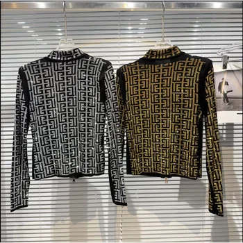 P0894 אופנה נשים מקסימום & טיז 2023 המסלול יוקרה מותג מפורסם עיצוב אירופאי סגנון המפלגה חולצות, בגדי נשים