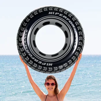 שחור גלגל צמיגים מתנפחים לבריכה לצוף צינור מעגל ידידותי לסביבה הקיץ ברכב צמיג לשחות טבעת הלהקה מזרן אוויר עבור פעילויות מים