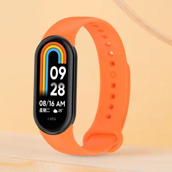 סיליקון שעון חכם צמיד מוצק צבע צמיד רצועת שעון עמיד למים שחרור מהיר Xiaomi Mi Band 8 חכם הלהקה