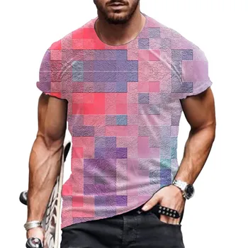 צבעוני מערבולת קיץ הדפסת 3D שרוול קצר לגברים רחוב מגמה אישית היפ הופ-חולצה