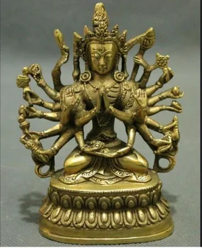 נחושת פסל סין הבודהיזם הטיבטי נחושת בודהה אוולוקיטשוארא גירוש סדר 1