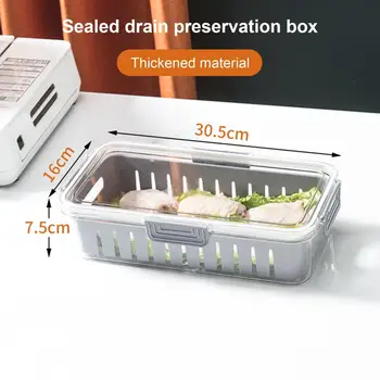 Stackable תיבת אחסון המקרר חוסך מקום Stackable תיבת אחסון עם רעננות-שמירה על מאכלי ים על המקרר
